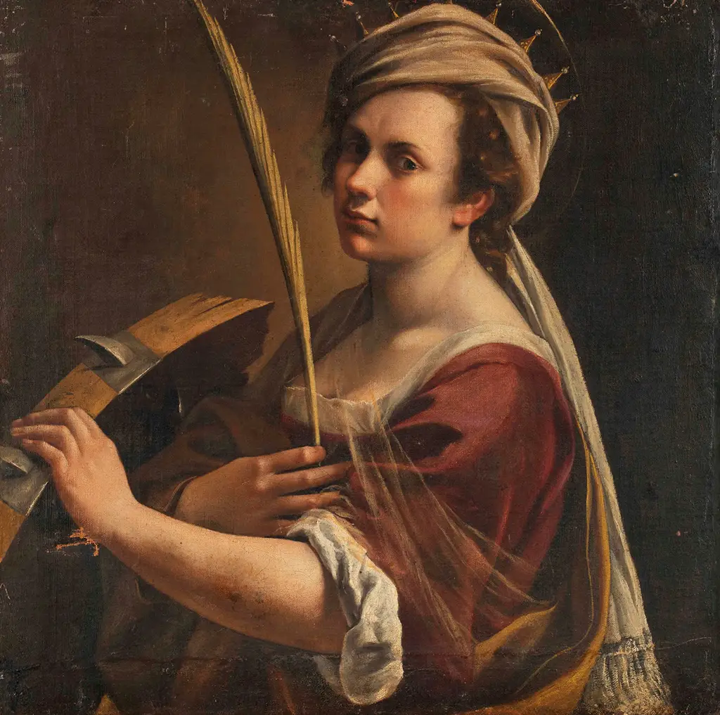 Self-Portrait as Saint Catherine of Alexandria in Detail Artemisia Gentileschi
